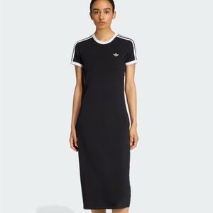 Adidas Black and White Midi Dress